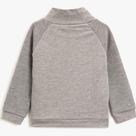 Resim Erkek Bebek Dik Yaka Uzun Kollu Sweatshirt 
