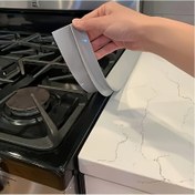 Resim Ocak Tezgahları için Isıya Dayanıklı Silikon Boşluk Doldurucu - Kolay Kesilebilir, Bulaşık Makinesinde Yıkanabilir, Su Geçirmez ve Kir Tutmayan, Mutfak Dostu, Maksimum 320°C, Gaz ve İndüksiyon Ocaklar için Yumuşak Kaydırma Tasarımı, Ocak Üstü Koruyucular 