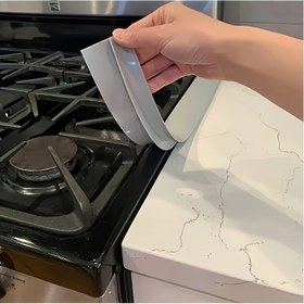 Resim Ocak Tezgahları için Isıya Dayanıklı Silikon Boşluk Doldurucu - Kolay Kesilebilir, Bulaşık Makinesinde Yıkanabilir, Su Geçirmez ve Kir Tutmayan, Mutfak Dostu, Maksimum 320°C, Gaz ve İndüksiyon Ocaklar için Yumuşak Kaydırma Tasarımı, Ocak Üstü Koruyucular 
