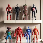 Resim 8 Parça Marvel Kahramanları Demir Adam Örümcek-Adam Demir Adam Thor Kaptan Amerika Zehirli Avengerler Figürleri Süslemeleri, Arkadaşlar Arası Küçük Hediye Oyuncak Seti 