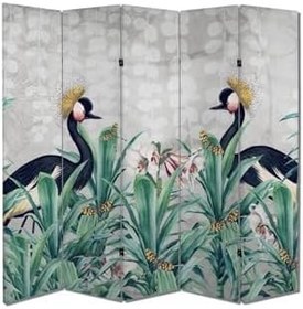 Resim Tavus Kuşları ve Kelebekler Temalı Özel Tasarım Paravan Room Divider TYBParavan-1016100408889, 180 x 180 