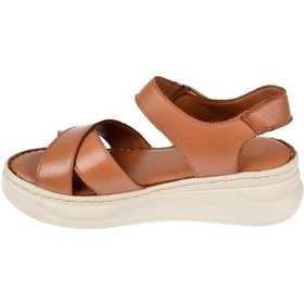 Resim Pullman Hakiki Deri Comfort Kadın Sandalet Plm-51 Taba Taba 