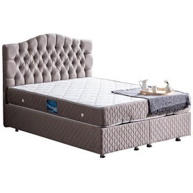 Resim Setaymobilya Baza, Zümrüt Gri Çift Kişilik Baza + Başlık + Orthosoft Yatak 