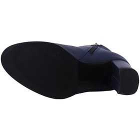 Resim Hobby 26078 Hakiki Deri Kadın Topuklu Bot Lacivert 