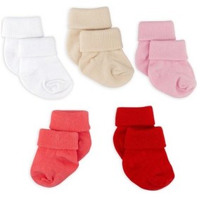 Resim Novibaby 5'li Bambu Yenidoğan Bebek Çorap I Love I 0-6 ay "Karışık Renkli" 