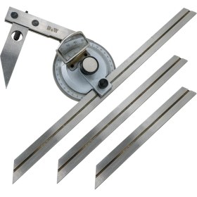 Resim D&W Büyüteçli Universal Iletki Gönye 0-360 Derece 