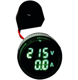 Resim Ampermetre - Voltmetre 22 MM Akım Trafolu 220V Yeşil 