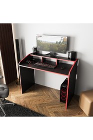 Resim Bimossa Zuko S8280 Oyuncu Masası Siyah Kırmızı 117 Cm 