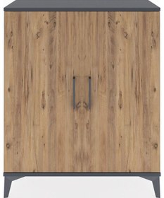 Resim Arges Şifonyer 2 Raflı 2 Kapaklı 88x30x106 Antrasit-çam Antrasit 