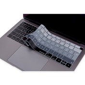 Resim Siyah Gri Laptop Macbook Air Klavye Koruyucu Uk(eu) İngilizce Harf Baskılı A1932 Ile Uyumlu Ombre McStorey