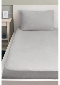Resim Lionas Lastiksiz Dokuma Düz Renk 160x240 Çarşaf Ve Yastık Kılıfı Gri 