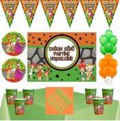 Resim Taş Devri Bambam Ve Çakıl Tema 16 Kişilik 50X70 Cm Afişli Parti 