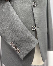 Resim Avni Ceylan Erkek Siyah Desenli Kumaş Kapaklı Cep Blazer Ceket 