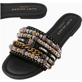 Resim Kurt Geiger Southbank Beaded Flats Şık Ve Rahat Babet Siyah 38 