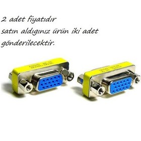 Resim Vga 15 Pin Dişi Dişi Dönüştürücü Birleştirici Ara Aparat 