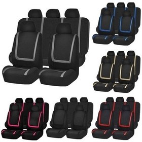 Resim Wondernest Evrensel Araba Koltuğu Kapağı Polyester Kumaş 4'lü Set Kırmızı Araç İç Aksesuarları 