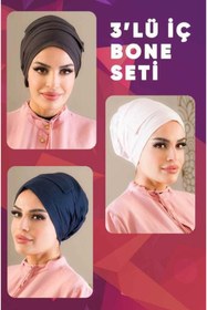 Resim Aişe tesettür 3lü İç Bone Set 