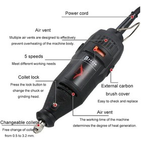 Resim Sones Vıcover Küçük Ayarlanabilir Hızlı Elektrikli Taşlama Seti Yeşim Oyma Kalemi Parlatma Aracı Ab Fişi, Model: 100 Adet Parça 