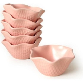 Resim Keramika Mat Açık Pembe Roma Çerezlik/sosluk 11 Cm 6 Adet 971 