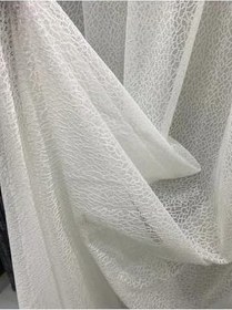 Resim Tül [Örümcek] Buz Desen Örme Kumaş Kırışmaz Ütü İstemez 1 3 Sık Pileli,Kırık Beyaz 200 X 260 