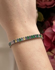 Resim Renkli Su Yolu Gümüş Bileklik 