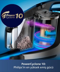 Resim Philips 900W Turbo Başlıklı Hepa 13 Filitreli Marathon Ultimate Preimum Toz Torbasız Elektrikli Süpürge 