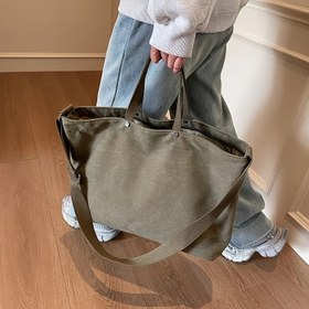 Resim Kadınlar için Fermuarlı, Üst Kolu Olan Büyük Kapasiteli Kanvas Omuz Çantası, Katlanabilir Hafta Sonu Hobo El Çantası, Kadınlar İçin Rahat, Günlük Kullanım İçin Çapraz Çanta, Minimalist Tasarım, Sağlam Yapı, İş İçin Çapraz Çanta, Ayarlanabilir Askı 