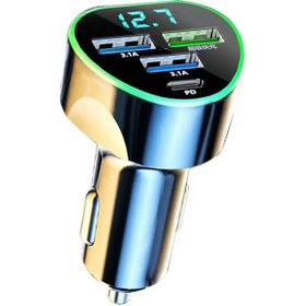 Resim Edeba Araç Telefon Şarj Cihazı Tip C Süper Hızlı Şarj İphone Uyumlu Samsung Uyumlu Huawei İçin Led Monitörlü Ildistribütör Garantili 