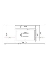 Resim Real Stone Flatstone 80x50 Antrasit Etajerli Granit Banyo Lavabosu Antrasit 