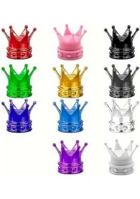 Resim Fastbuy Turcoshop11 Altın Taç Kapakları - Araba, Bisiklet, Motosiklet İçin Evrensel Lastik Süs Kapakları 