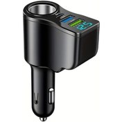 Resim Gaojunshop01 Dijital Ekranlı Çift Usb+type-c Araç Şarj Cihazı Hızlı Şarj Evrensel Uyumlu Siyah 