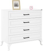 Resim Country 4 Çekmeceli Şifonyer - Mat Lake Beyaz 90x89x45 Cm Gxyxd 