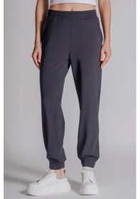 Resim Braccas Kadın Yandan Cepli Beli Ve Paçası Lastikli Relaxed Fit Jogger Pantolon Lacivert Lacivert 
