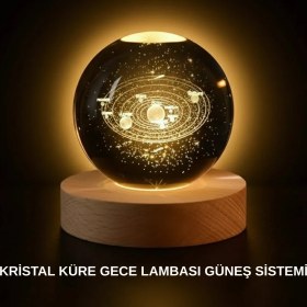 Resim SHC4200 Ahşap Standlı LED Küre Lazer Işlemeli Dekoratif 