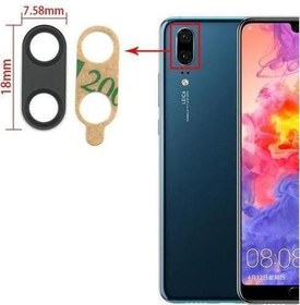 Resim Huawei P20 Arka Kamera Camı Lens Yapışkanlı 