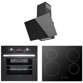 Resim Vitro Elektrikli Siyah Cam Ankastre Set (3206B01 - VC5208 - 3220B6) 