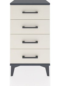 Resim Arges Komodin 4 Çekmeceli 44x30x80 Antrasit-aytaşı Antrasit 