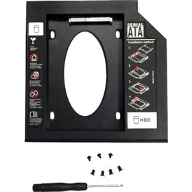 Resim Sata 2. Ssd Hdd Sabit Disk Caddy 12.7mm Cd / Dvd-Rom Optik Koyu (Yurt Dışından) 