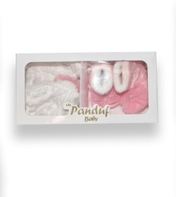 Resim BY WORRN Kız Bebek 2 li Panduf (Şapka ve Panduf ) Yenidoğan Set - 3405 