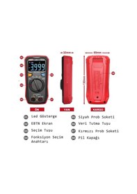 Resim Unı-t Dijital Akıllı Ölçü Aleti Otomatik Kapanma Ncv + Isı Ölçme 