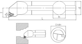 Resim S Sistem - ISO STUCR/L 93° İç Çap Torna Kalemi 