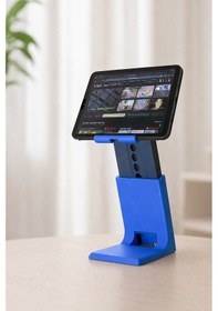Resim Ayarlanabilir Tablet & Telefon Standı Yükseklik Ayarlı Masaüstü Stand Kaymaz Taban Ergonomik Tutucu 