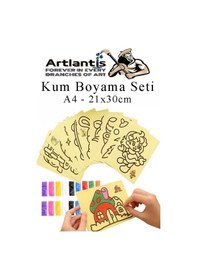 Resim Kum Boyama Seti 1 Adet 20x30 Cm A4 Boyutunda Büyük Boy Kaliteli Kum Boyama Çalışması Tuz Boyama Etkinlik 