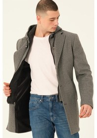 Resim Plt8376 Dewberry Erkek Palto-Koyu Gri-Koyu Gri 
