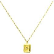 Resim All About Jewelry Paslanmaz Çelik Üzeri 18k Altın Kaplama Zirkon Taşlı Kolye 
