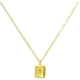 Resim All About Jewelry Paslanmaz Çelik Üzeri 18k Altın Kaplama Zirkon Taşlı Kolye 