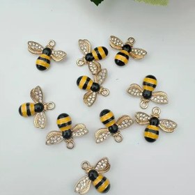 Resim 10 adet Sevimli Arı Kolye Kolye - Emaye ile Altın Alaşım, Detaylı Kanatlar ve Antenler, Takı Yapımı DIY Projeleri için Mükemmel, Takı Yapımı Malzemeleri | Şirin Aksesuar | Detaylı El Sanatları, Arı Dekoru 