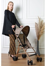 Resim Baston Bebek Arabası Gold-kahve 