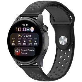 Resim AyrStore Omr Watch 22Mm Spor Delikli Kordon - Siyah-Füme 