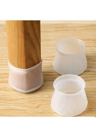 Resim Mucit Home Masa Ve Sandalye Ayak Koruyucu Beyaz Silikon Zemin Koruyucu Silikon Pabuç 12 Adet Renkli 